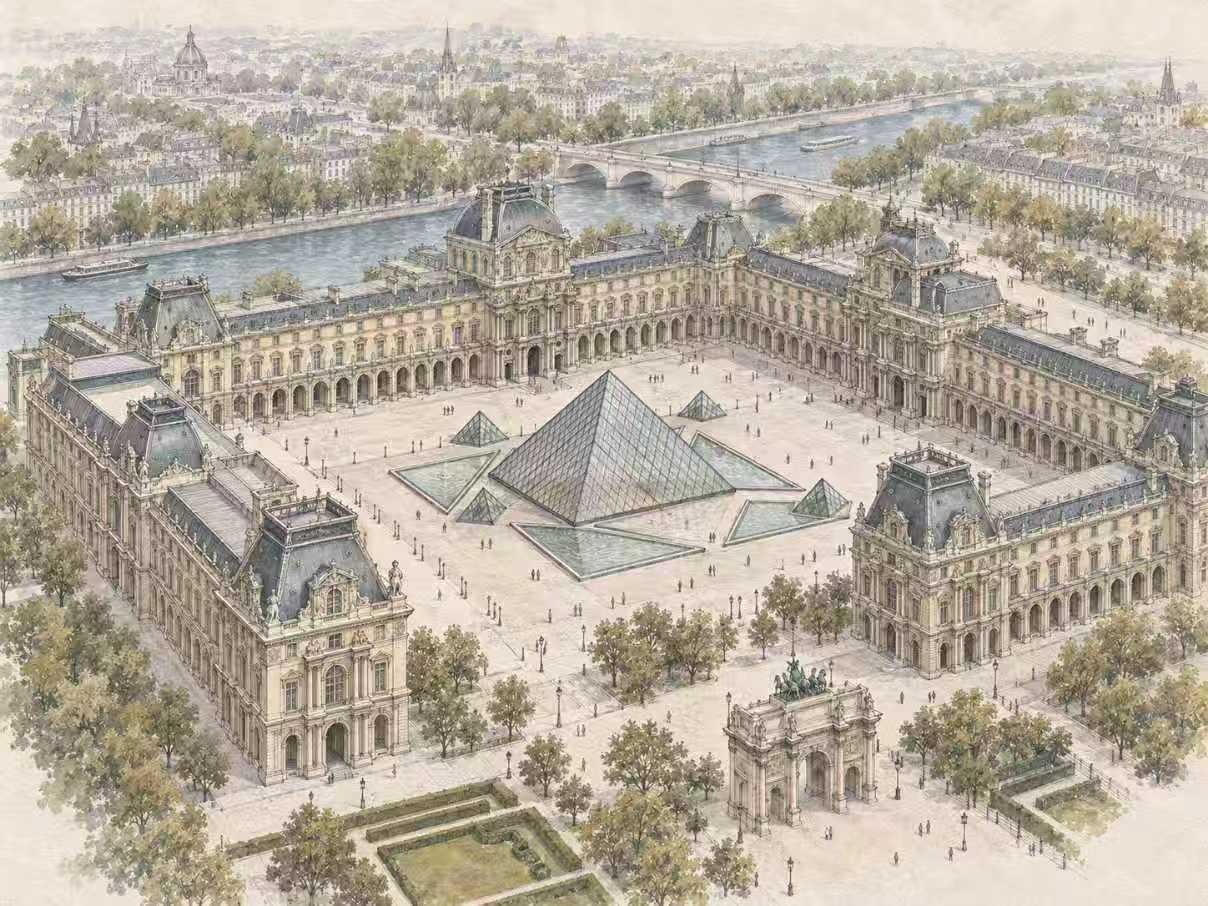 Colour study associated with Musée du Louvre